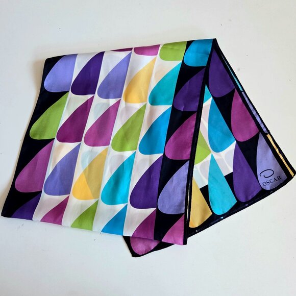 Oscar de la Renta multicolored long scarf. - Picture 2 of 6